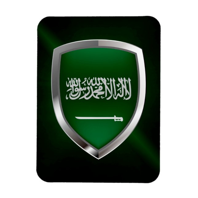 Metallisches Emblem Saudi-Arabien Magnet (Vertikal)