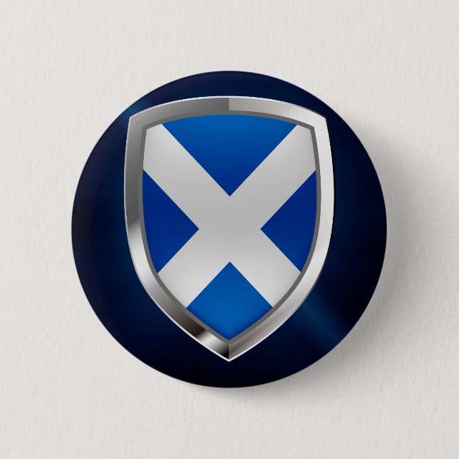 Metallisches Emblem Schottlands Button (Vorderseite)