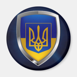 Metallisches Emblem Ukraine Magnet