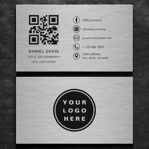 Metallisches Firmenlogo-QR-Code Visitenkarte