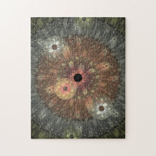 Metallisches Flammen-Fraktal-Puzzle Puzzle (Vertikal)