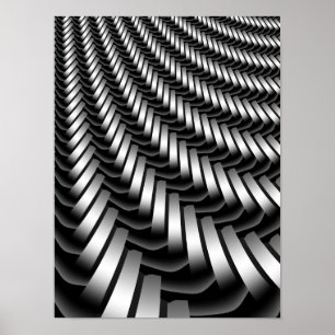 Metallisches Fraktal-Muster Poster
