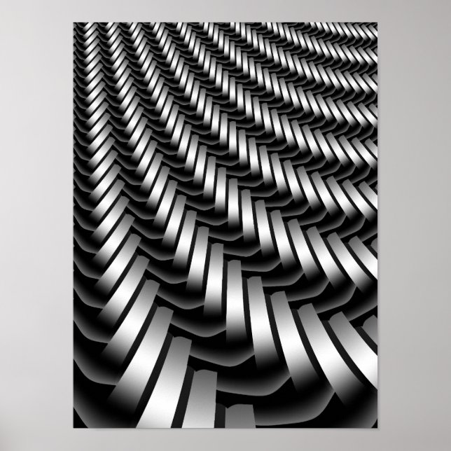 Metallisches Fraktal-Muster Poster (Vorne)