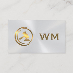 Metallisches Gavel-Logo   Recht   Anwalt Visitenkarte