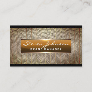 Metallisches Glossy Banner Goldlinien Visitenkarte
