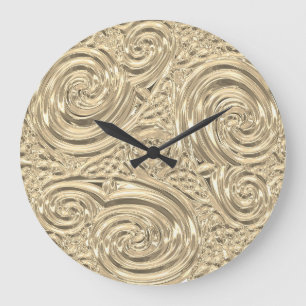 Metallisches Gold elegantes viktorianisches Jugend Große Wanduhr