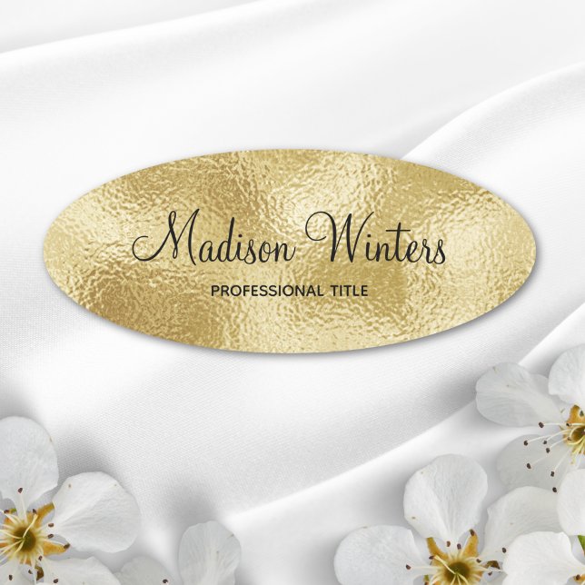 Metallisches Gold-Folie Name-Tag-Abzeichen Namensschild (Faux Gold Foil Name Tag)