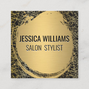 Metallisches Gold gebürstet   Gold Textur Hintergr Quadratische Visitenkarte