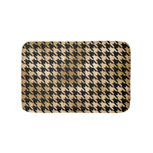 Metallisches Gold-Hahnenfuß-Muster, Modedesign. Badematte