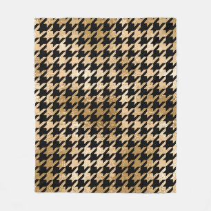 Metallisches Gold-Hahnenfuß-Muster, Modedesign. Fleecedecke