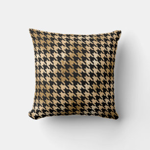 Metallisches Gold-Hahnenfuß-Muster, Modedesign. Kissen