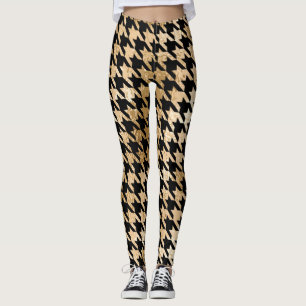 Metallisches Gold-Hahnenfuß-Muster, Modedesign. Leggings