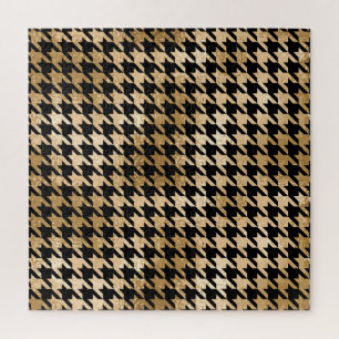 Metallisches Gold-Hahnenfuß-Muster, Modedesign. Puzzle