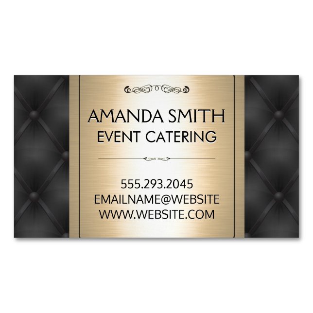 Metallisches Gold | Hintergrund der Lederpfeilerei Magnetische Visitenkarte (Vorderseite)