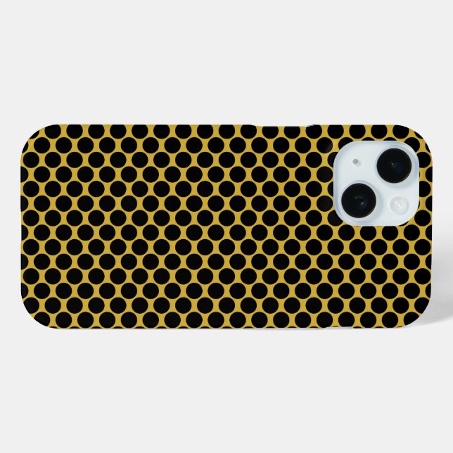 Metallisches Gold im Schwarz-Dot-Stil Case-Mate iPhone Hülle (Rückseite (Horizontal))