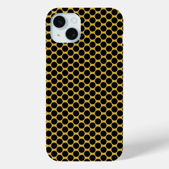 Metallisches Gold im Schwarz-Dot-Stil Case-Mate iPhone Hülle (Rückseite)