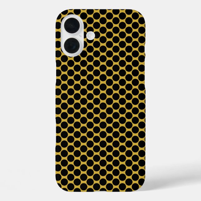 Metallisches Gold im Schwarz-Dot-Stil Case-Mate iPhone Hülle (Rückseite)