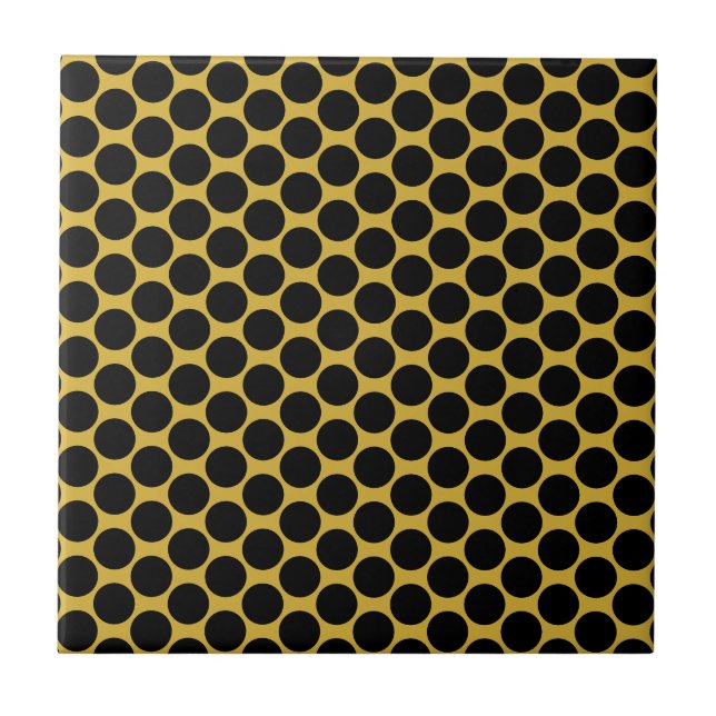 Metallisches Gold im Schwarz-Dot-Stil Fliese (Vorderseite)