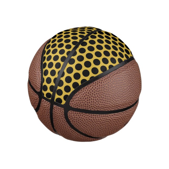 Metallisches Gold im Schwarz-Dot-Stil Mini Basketball (angewinkelt)