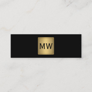 Metallisches Gold-Label Monogram Black Mini Visitenkarte