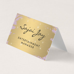 Metallisches Gold Lila mit Sparkle Visitenkarten