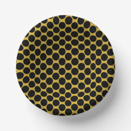 Metallisches Gold mit Black Dot Style 7" Pappteller