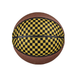 Metallisches Gold mit schwarzem Quadratmuster Mini Basketball