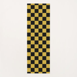 Metallisches Gold mit schwarzem Quadratmuster Yogamatte