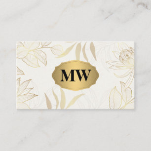 Metallisches Gold Monogramm Elegantes Muster Visitenkarte