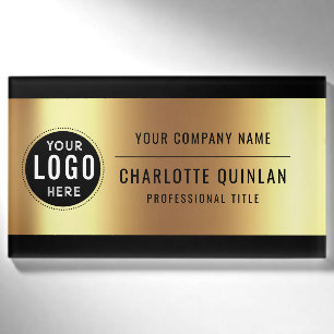 Metallisches Gold Schwarz Acryl-Logo  Namenschild