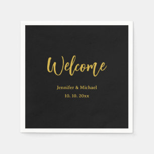 Metallisches Gold & Schwarz Professionell Modern E Serviette