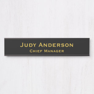 Metallisches Gold & schwarzes modernes professione Türschild