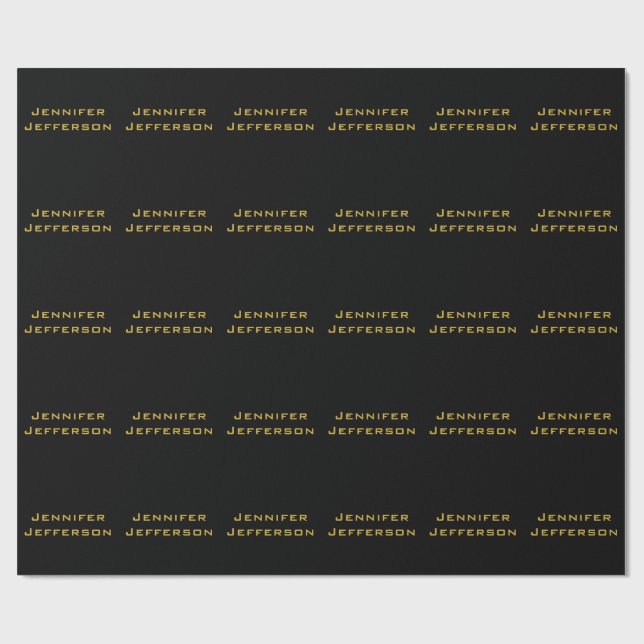 Metallisches Gold & schwarzes professionelles mode Geschenkpapier (Flach)