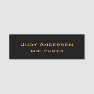 Metallisches Gold & schwarzes professionelles mode Namensschild