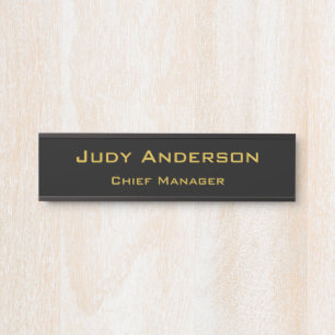 Metallisches Gold & Schwarzes Professionelles Mode Türschild