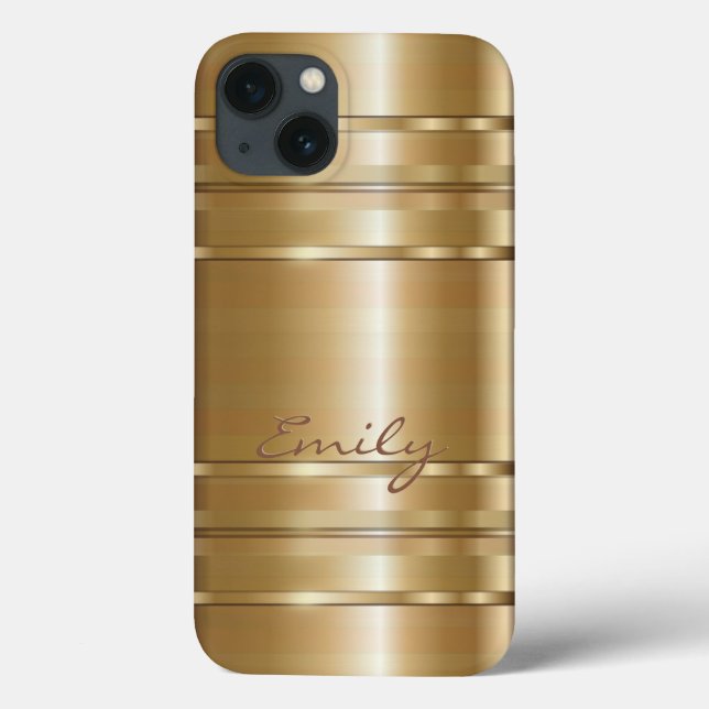 Metallisches Gold- und Kupferstreifen-Muster 2 Mon Case-Mate iPhone Hülle (Rückseite)