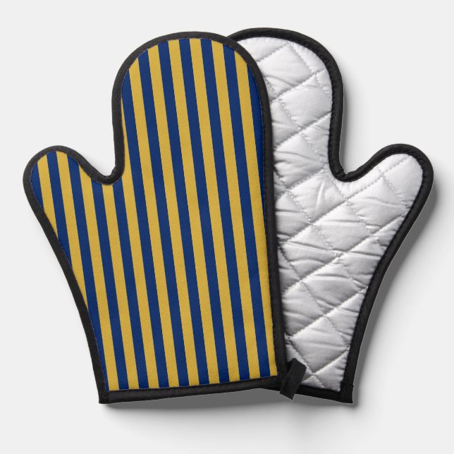 Metallisches Gold und Navy Funktional Stylisch Ofenhandschuh (Vorderseite/Rückseite)