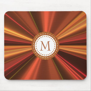 Metallisches Gold und Rotes Fraktal Mousepad