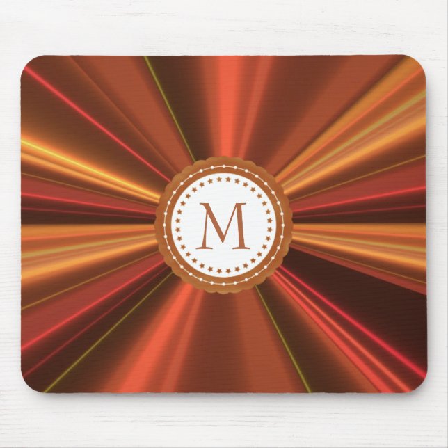 Metallisches Gold und Rotes Fraktal Mousepad (Vorne)