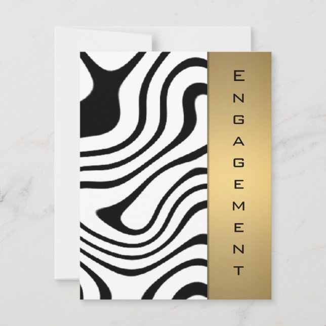 Metallisches Gold und silbernes abstraktes Muster Einladung (Vorderseite)