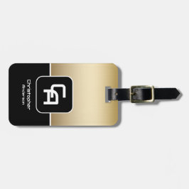 Metallisches Goldmonogramm Gepäckanhänger