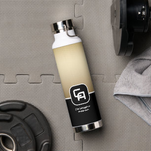 Metallisches Goldmonogramm Trinkflasche