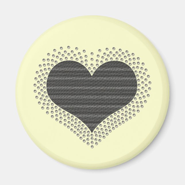 Metallisches Herz Magnet, grau Magnet (Vorne)