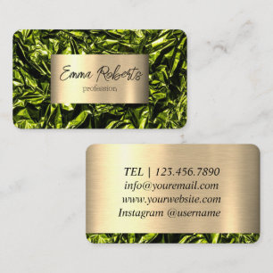 Metallisches holografisches Green Gold Visitenkarte