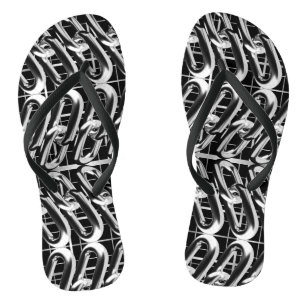 Metallisches Kettenmuster Flip Flops