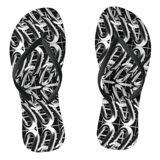 Metallisches Kettenmuster Flip Flops (Fußbett)