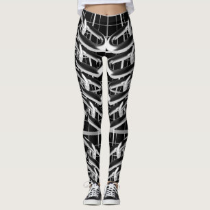 Metallisches Kettenmuster Leggings
