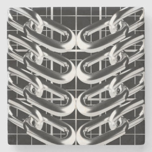 Metallisches Kettenmuster Steinuntersetzer