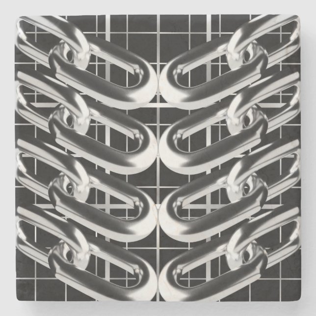 Metallisches Kettenmuster Steinuntersetzer (Vorderseite)