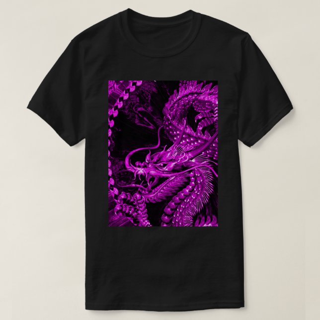 Metallisches lila chinesisches T-Shirt (Design vorne)